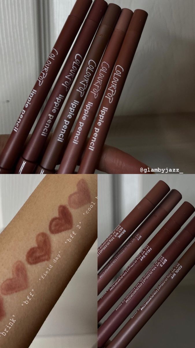 Colourpop, lip liners , lippies, Color Pop Lip Liner, La Colors Lip Liner, Lip Liners Aesthetic, Lip Liners For Light Skin, Colourpop Aesthetic, Lip Liner Aesthetic, Colourpop Lip Liner, Drugstore Lip Liner, Brown Lipliner