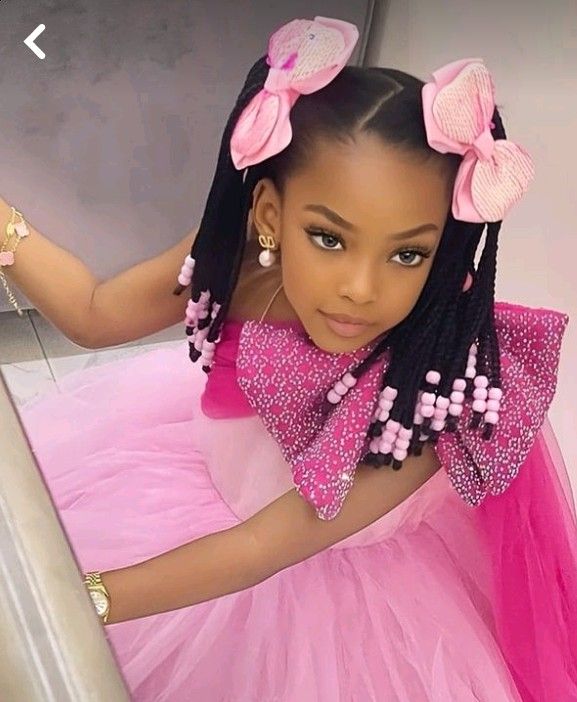 Kids Cornrow Hairstyles, Preppy Hairstyles, Easy Hairstyles For Kids, Barbie Hairstyle, Kid Braid Styles, Girls Natural Hairstyles, Kids' Braids, Ponytail Hair Extensions