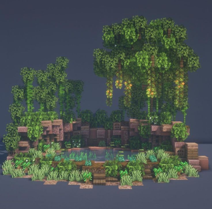 Minecraft Lush Garden, Fairy Forest Minecraft Ideas, Minecraft Building Ideas Nature, Minecraft Nature Aesthetic, Minecraft Garden Builds, Natural Minecraft Builds, Minecraft Natural Builds, Minecraft Mystical Forest, Minecraft Centerpiece Ideas In Game