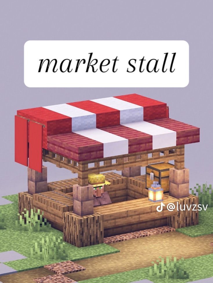 an image of a market stall in minecraft with text over it that reads,'market stall '