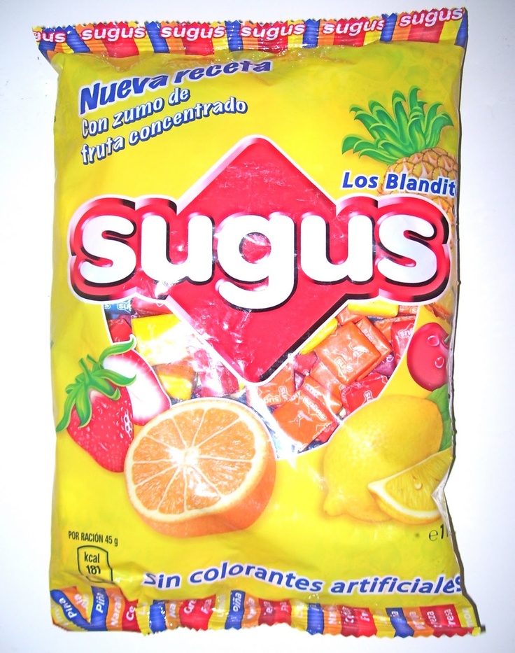 a bag of sugus with oranges and pineapple