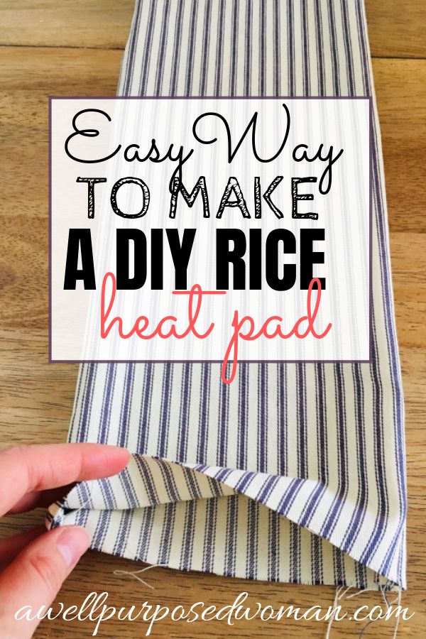 a napkin with the words easy way to make a diy rice heat pad