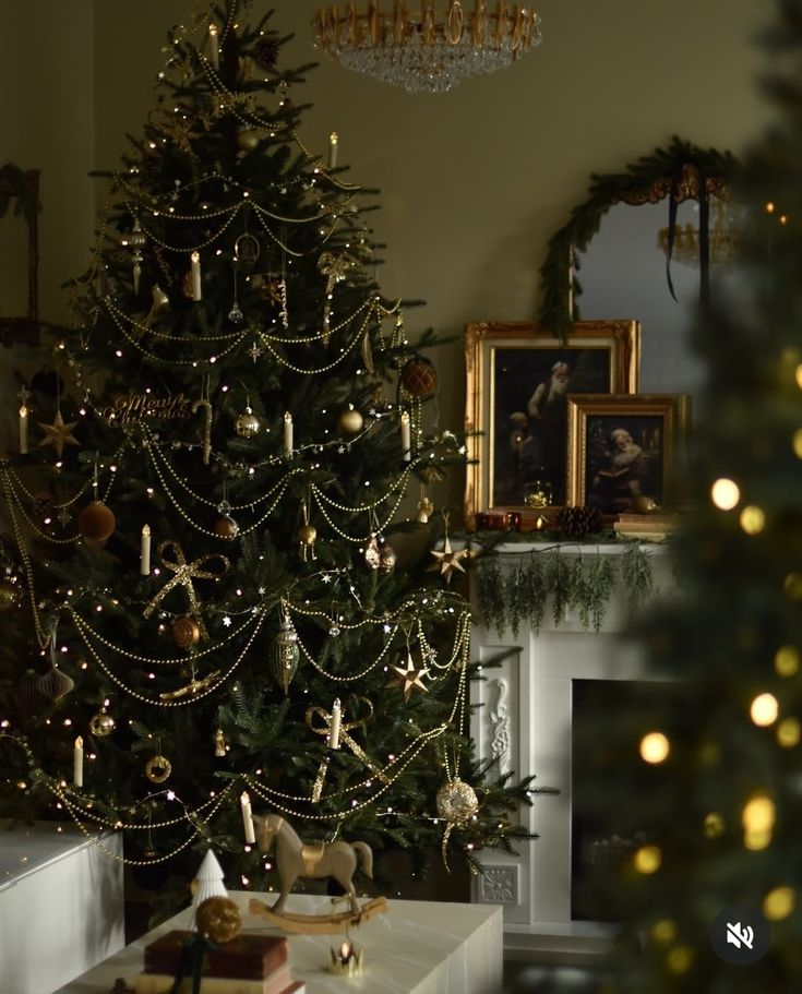 a decorated christmas tree in a living room