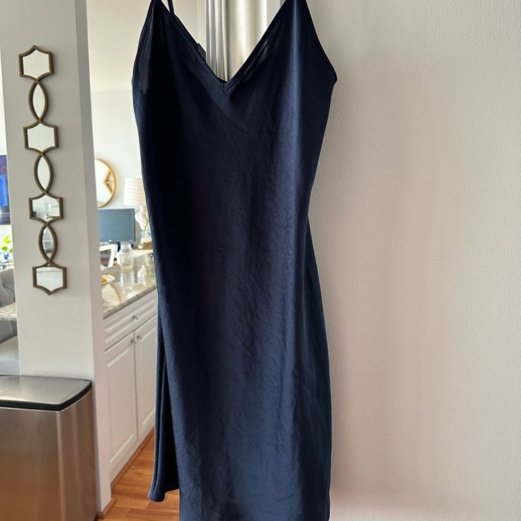 Dark Navy Lightweight Satin With A Glossy Look And Feel Adjustable Straps Never Worn; Tags Still On Link To Exact Dress From Aritiza Below Https://Www.Aritzia.Com/Us/En/Product/Only-Slip-Mini-Dress/81395063.Html?Gclid=Cjwkcajwhdwkbhbzeiwa1iblml7ybmt-Pc_nuxc29tkfbd9niqsthnwxl1iimg-88j70fzywc-Fqghoc9tsqavd_bwe Slip Mini Dress, Glossier Look, Aritzia Wilfred, Dark Navy, Colorful Dresses, Adjustable Straps, Satin, Mini Dress, Womens Dresses