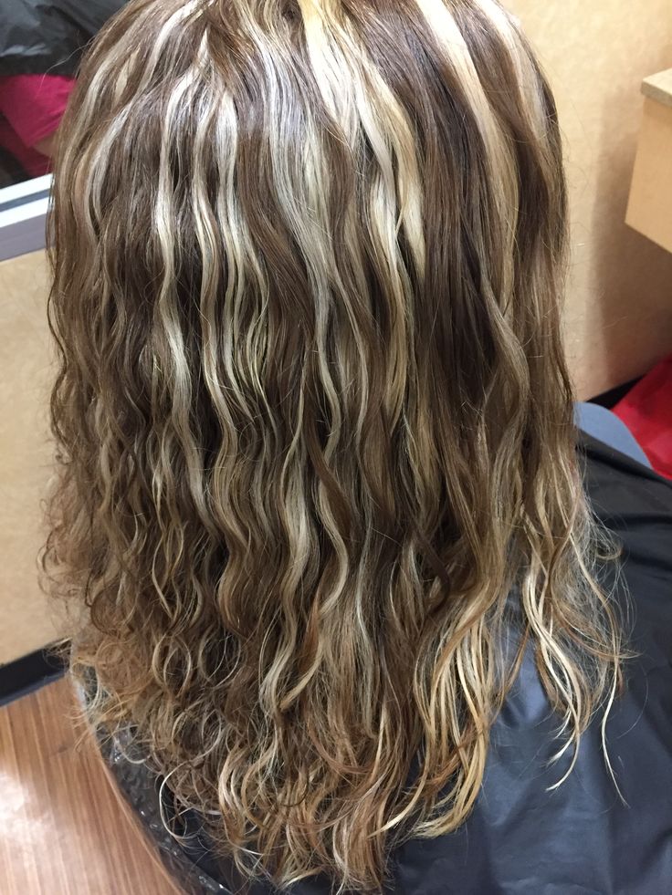 Chunky Blonde Highlights, Skunk Hair, Brown Wavy Hair, Blonde Highlights On Dark Hair, Dyed Curly Hair, Highlights Curly Hair, Brown Curly Hair, Brown Hair Inspo, Hair Inspiration Long