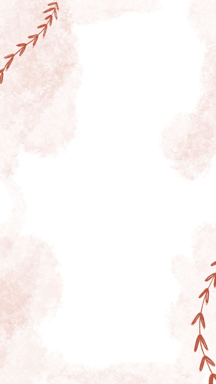 a pink watercolor background with red leaves on the corner and an empty space in the middle