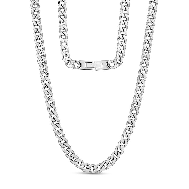 There is a lot to love about this classic Cuban link chain necklace. This is a necklace without embellishments, but that does not mean that it is a boring piece. To the contrary, the Cuban link chain provides a striking look, creating clean lines and some weight. The necklace is made from stainless steel, which is an excellent choice. Not only is stainless steel a durable choice, but it is also an attractive one. The finish resists tarnish, and you can count on this necklace being a wardrobe sta Cuban Link Chain Necklaces, Unisex Necklace, Link Chain Necklace, A Necklace, Cuban Link Chain, Cuban Link, Precious Jewelry, Chain Link Necklace, Steel Jewelry