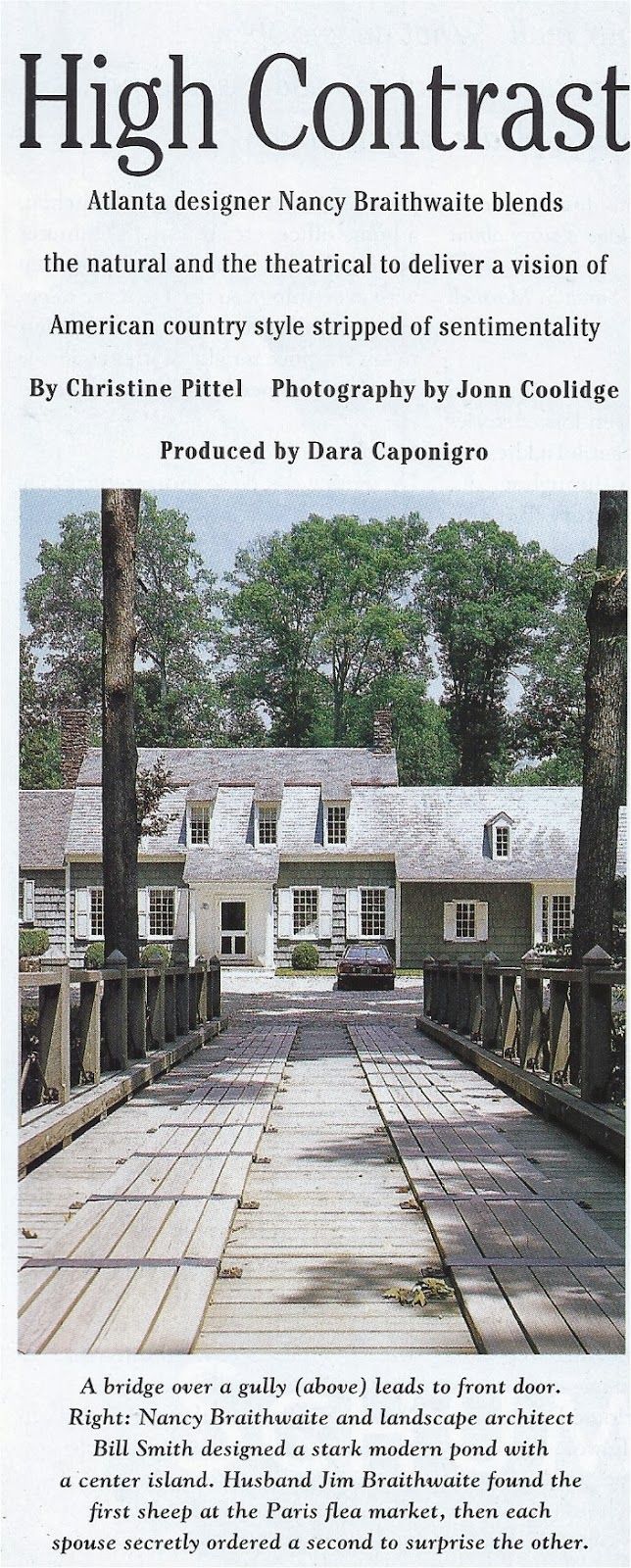 the front cover of high contrast magazine, featuring an image of a house and trees