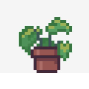 a pixelated potted plant sitting on top of a table