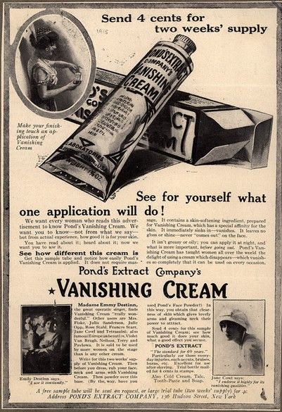 an old ad for vanishing cream from the 1950's