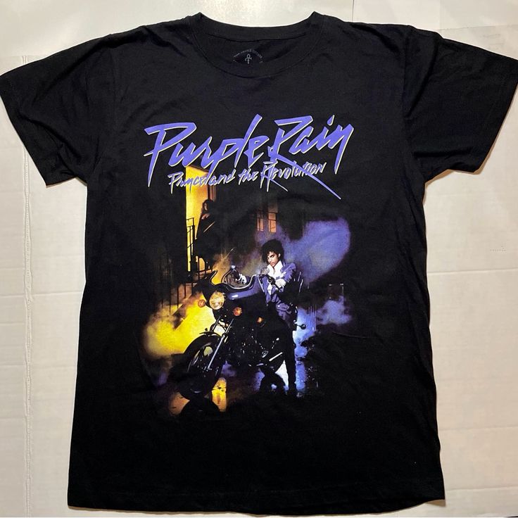 Prince Official Purple Rain Live Black T-Shirt Color: Black Sz: M Brand New No Tags Fabric Type 100% Cotton Care Instructions Machine Wash Official Prince Merchandise Purple Rain Collection Semi-Fitted High Stitch Density For Super Soft Feel True To Size Ready To Ship Night Princess, Rain Collection, Purple Rain, Girly Outfits, Black T Shirt, Shirt Color, Black Tshirt, Density, Colorful Shirts