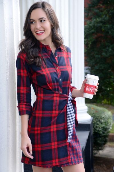 Patchwork Wrap Dress :: NEW ARRIVALS :: The Blue Door Boutique Plaid Cotton Button-up Shirt Dress, Plaid Cotton Shirt Dress With Buttons, Fitted Plaid Cotton Shirt Dress, Plaid Cotton Dress With Buttons, Plaid Cotton Button-up Dress, Blue Door, Classy Women, Pretty Much, Boutique Clothing