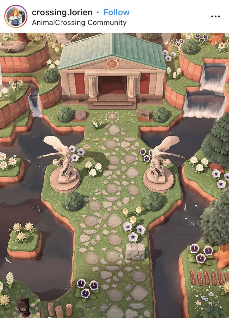 an animal crossing community with lots of animals in the park and flowers on the ground