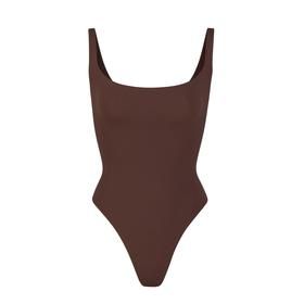 Fits Everybody Square Neck Bodysuit - Clay | SKIMS Summer Elegant Bodysuit With Scoop Back, Elegant Summer Bodysuit With Scoop Back, Elegant Scoop Neck Summer Bodysuit, Summer High Cut Shapewear Bodysuit, Fitted Bodysuit With Boning, Elegant Solid Bodysuit With Scoop Back, Elegant Solid Color Bodysuit With Scoop Back, Summer Shapewear Bodysuit With Boning, Boning Shapewear Bodysuit For Summer