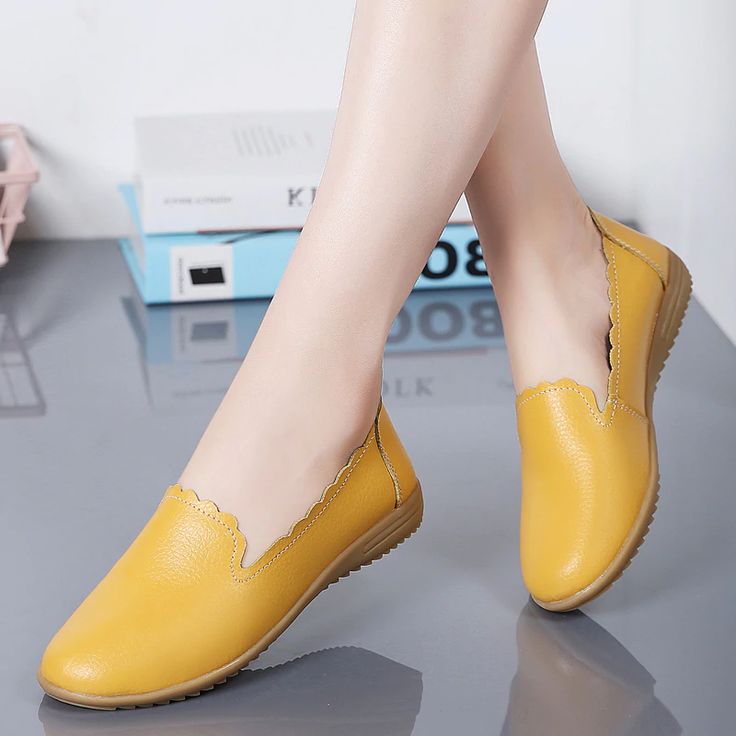 Roxy Women's Leather Casual Loafer Shoes | Ultrasellershoes.com – Ultra Seller Shoes Brand Name Shoes, Winter Ankle Boots, Nursing Shoes, Purple Shoes, Roxy Women, Bow Sandals, Womens Summer Shoes, Yellow Shoes, Retro Shoes