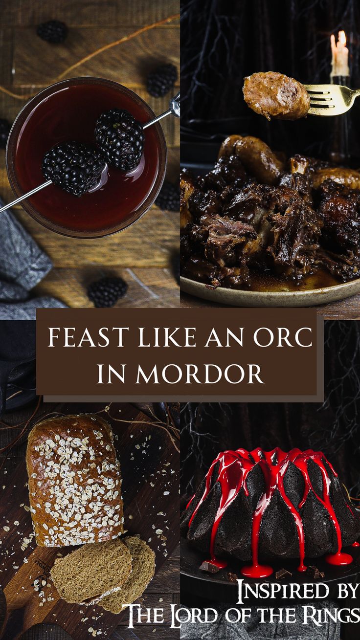 the cover of feast like an orc in mordor inspired by the lord of the rings