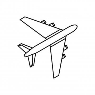 an airplane is shown in black and white, with the tail end facing upward to the ground