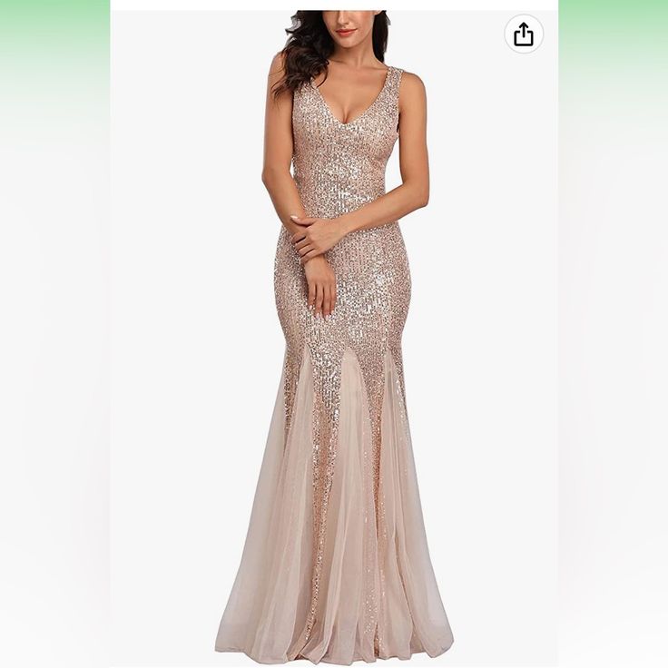 Product Details About This Item Material Composition Polyester Style Modern Pattern Solid Neck Style V-Neck Gatsby Wedding Dress, Wedding Dress Champagne, Champagne Dress, Floor Length Prom Dresses, Gatsby Wedding, Sequin Appliques, Party Kleidung, Floor Length Skirt, Prom Formal