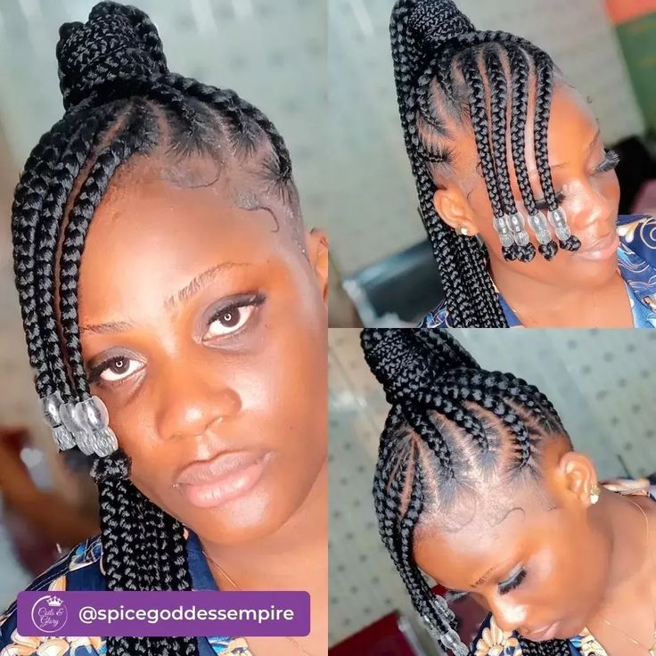 Beaded twist-out hairstyles
women hair styles with beads Braids With Side Bangs, Hair Styles With Beads, Braided Hairstyles With Bangs, Summer Protective Hairstyles, Braids And Bangs, Big Cornrows Hairstyles, Cornrow Ponytail Styles, Big Cornrows, Braided Bangs Hairstyles