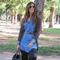 UN DOMINGO CUALQUIERA , Easy Wear in Jackets, Zara Trafaluc in Shirt / Blouses, H in Leggings, Zendra in Ankle Boots / Booties, Dayaday in Bags Jean Dress Fall Outfit, Denim Tunic Outfit, Jean Dress Outfits, Vestidos Outfits, Long Denim Shirt, Denim Dress Outfit, Stylish Street Style, Outfit Botas, Outfits Con Jeans