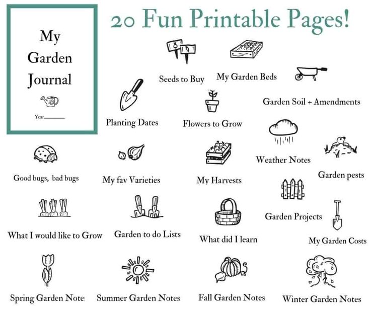 the 25 fun printable pages for kids to learn how to use them in their garden projects