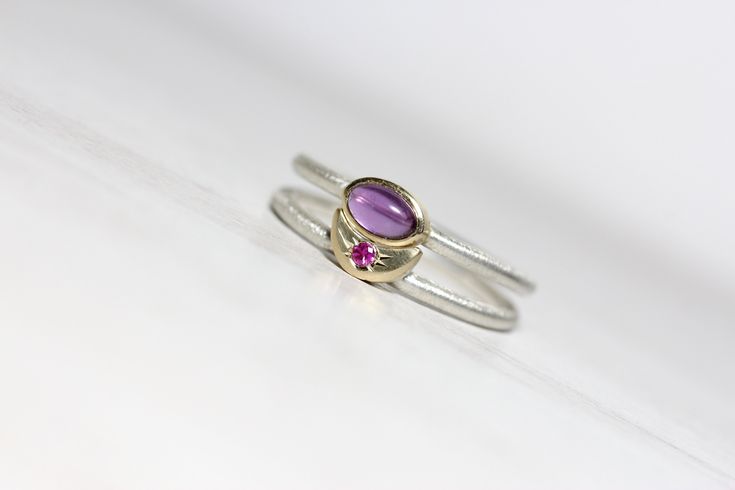 Elegant Stackable Ruby Ring For Wedding, Elegant Stackable Ruby Wedding Ring, Heirloom Amethyst Ring In White Gold For Wedding, 14k White Gold Amethyst Ring For Weddings, Fine Jewelry Amethyst Stackable Wedding Rings, Wedding Amethyst Gemstone Stackable Rings, Wedding Amethyst Stackable Rings Fine Jewelry, Yellow Gold Amethyst Ring With Bezel Setting For Wedding, 14k Gold Amethyst Wedding Ring