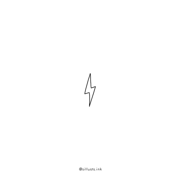 a black and white drawing of a lightning bolt