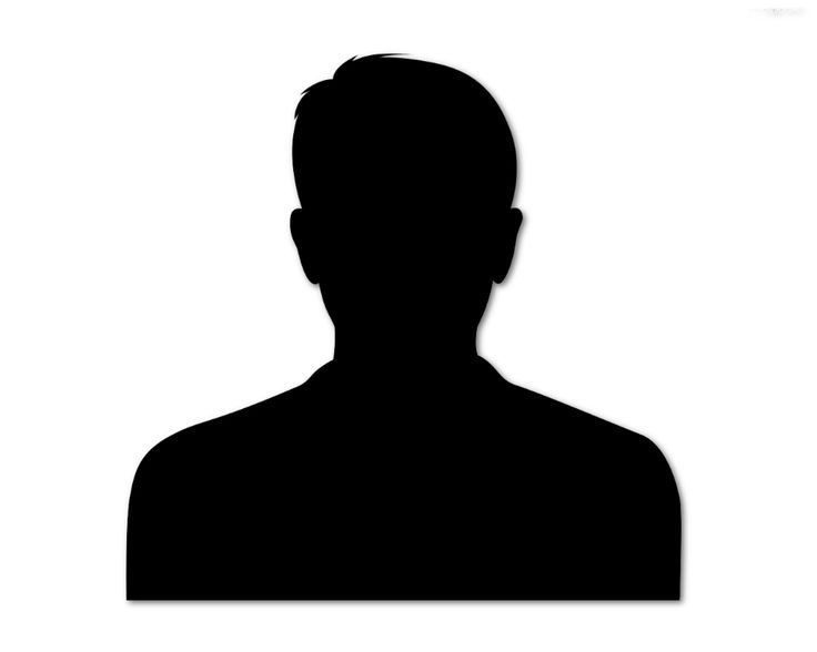 the silhouette of a man's head is shown