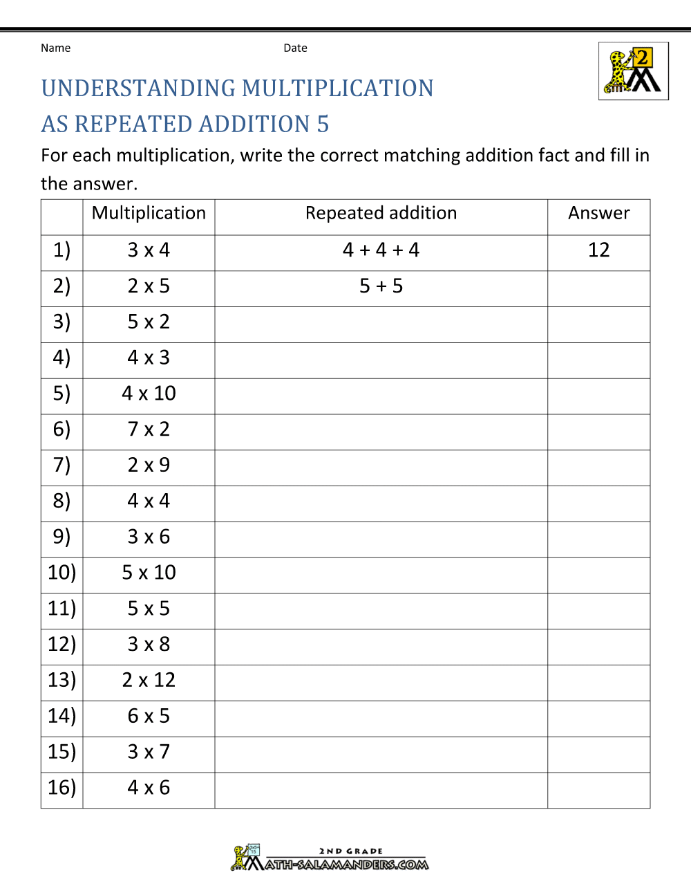 the worksheet for adding multiple numbers