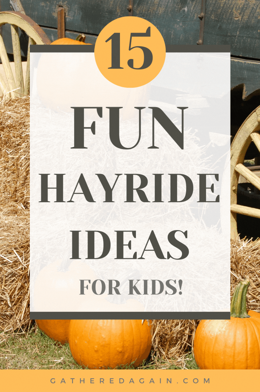 hay and pumpkins with the words fun hayridge ideas for kids