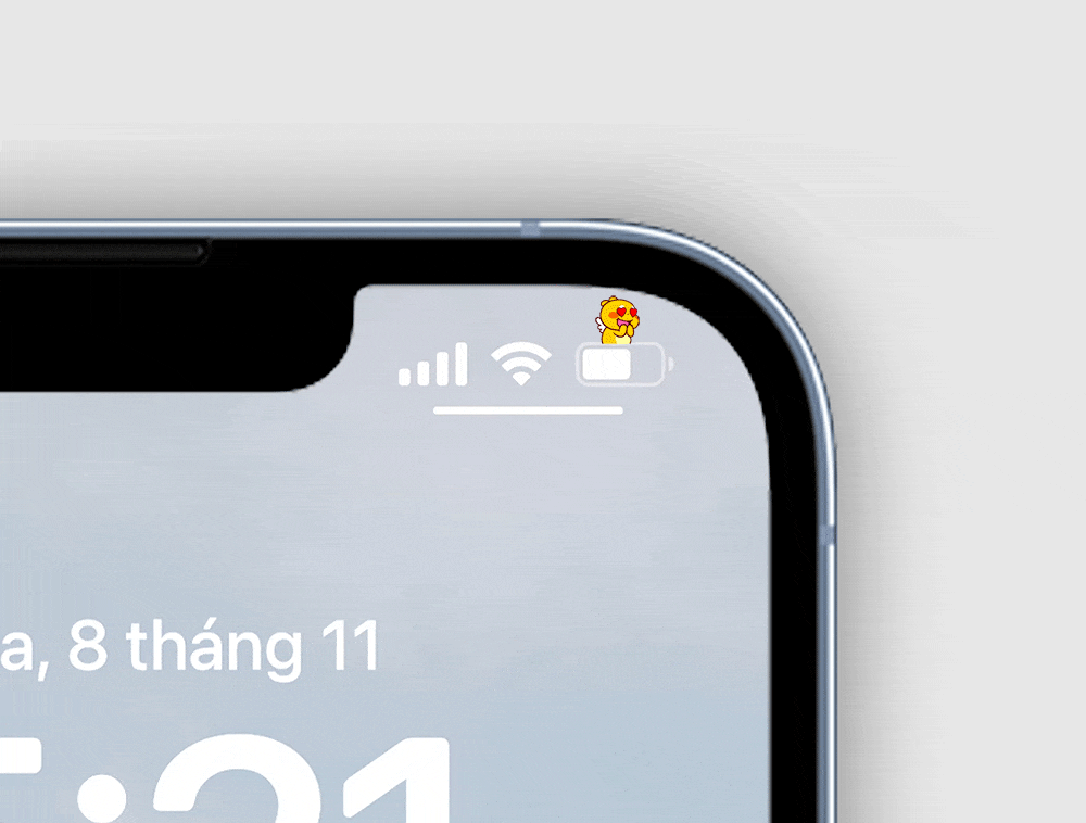 an iphone screen with the time displayed on it's display and wifi logo