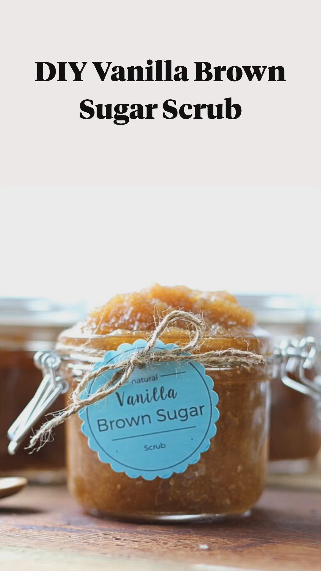 This contains an image of: DIY Exfoliating Vanilla Brown Sugar Scrub 