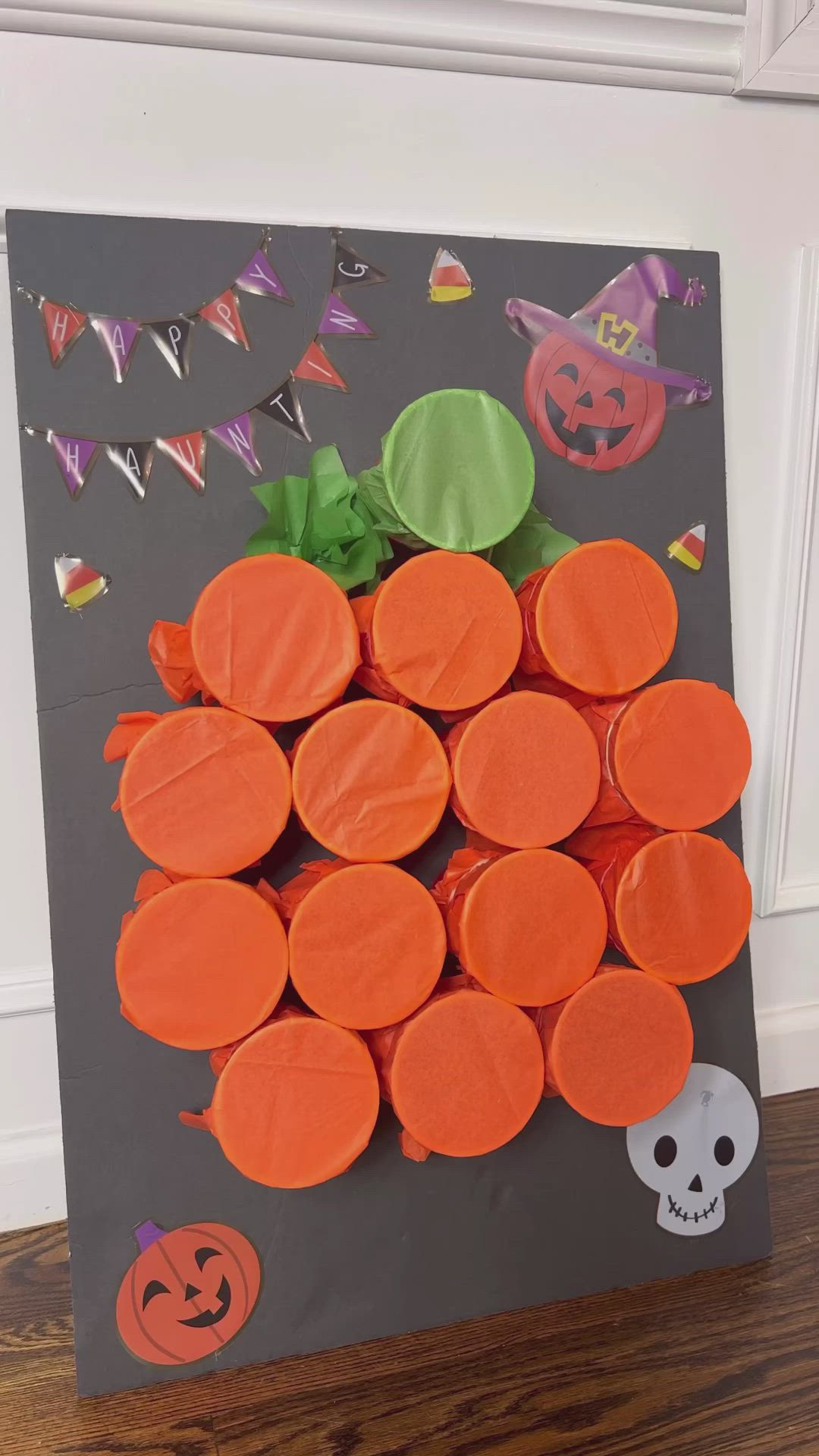 This may contain: this is an easy diy poke the pumpkin craft for kids