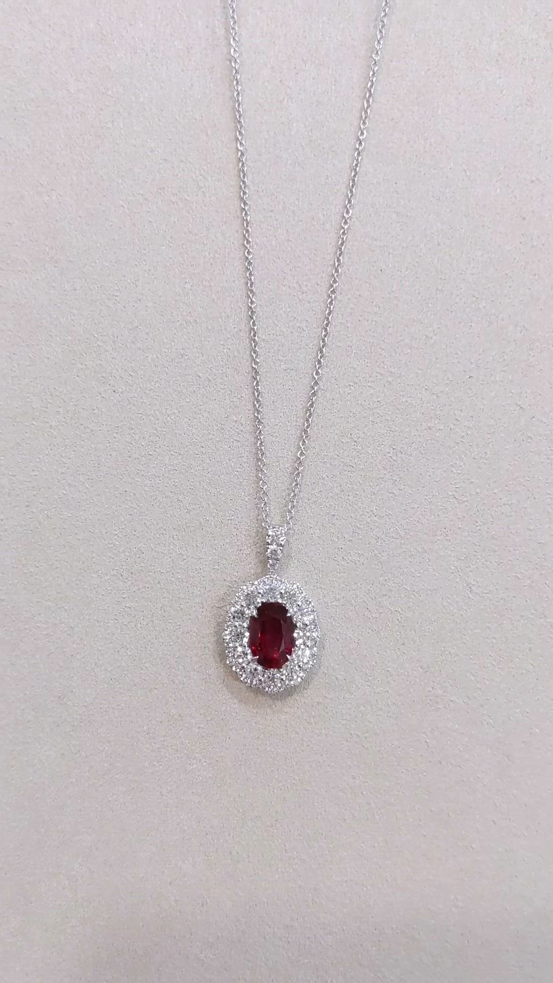 Discover the epitome of aesthetic splendor with our exquisite 2.16 Ct. Ruby and Diamond Pendant, meticulously crafted in luxurious 18K White Gold. This captivating piece features a radiant ruby gemstone complemented by dazzling diamonds, creating a harmonious masterpiece that exudes timeless elegance. Elevate your jewelry collection with this enchanting pendant that captures the essence of sophistication and beauty. 💎❤️✨ #RubyPendant #Diamonds #AestheticJewelry