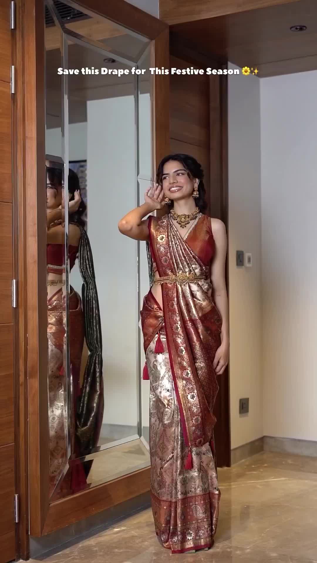 #saree #reelitfeelit #reels #saveit #festiveseason #festiveoutfit #weddingoutfit #infinitydrape #delhi #delhiinfluencer #2024 #sareedraping #drape #tutorial