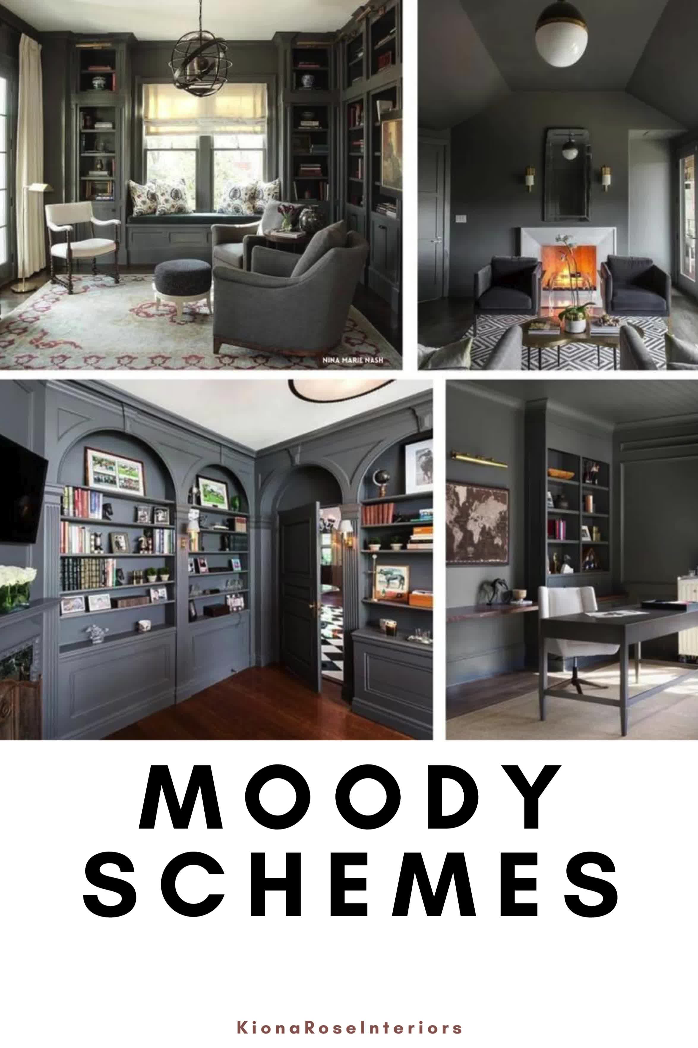 This may contain: this is a collage of photos with the words mood schemes cozy country club interior