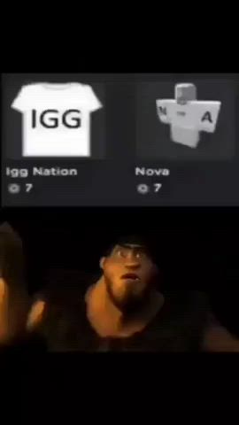 This may contain: an animated image of two men in front of a screen with the words igg on it