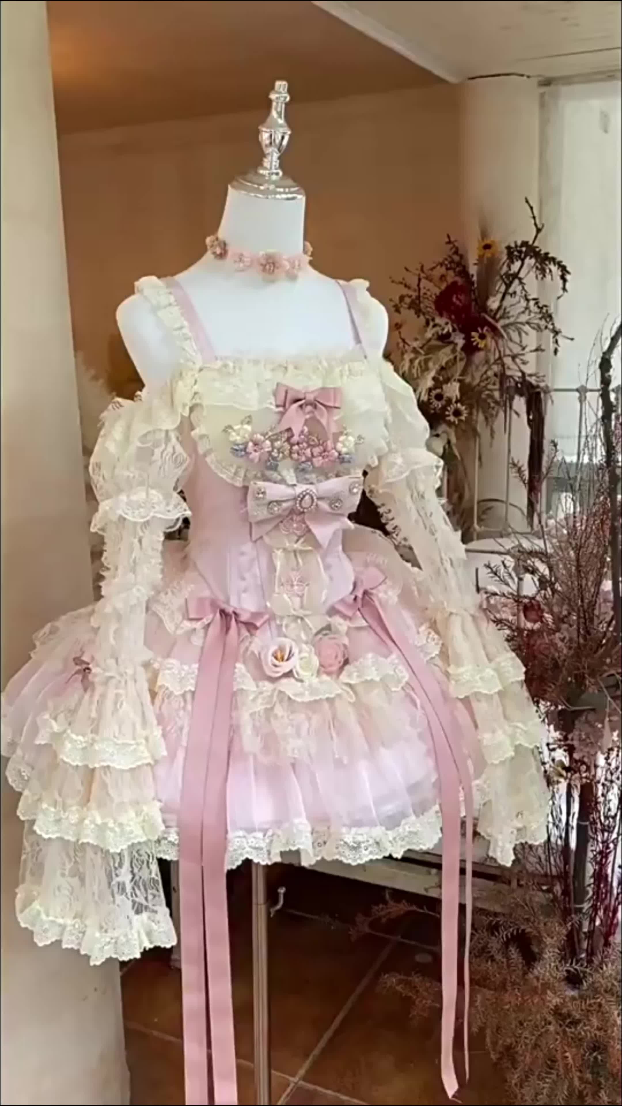 This contains an image of: Flower Love Song | Fairyland Romantic Sweet Lolita Sleeveless Dress+Shirt Set