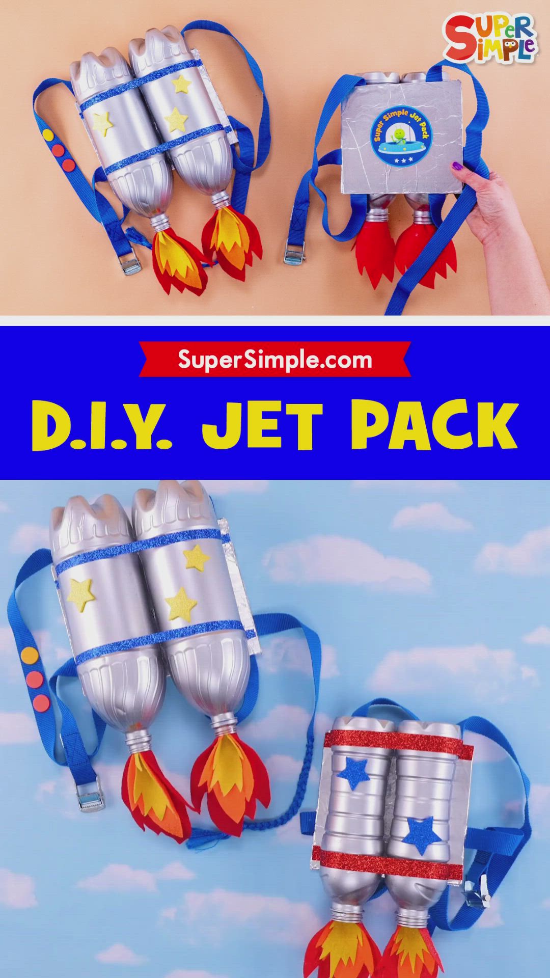 This may contain: this diy jet pack is perfect for kids to make