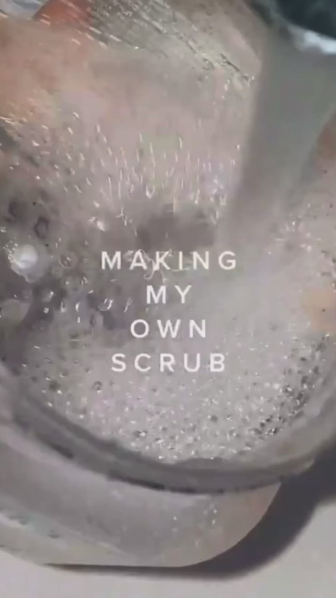 This contains an image of: Making My Own Body Scrub