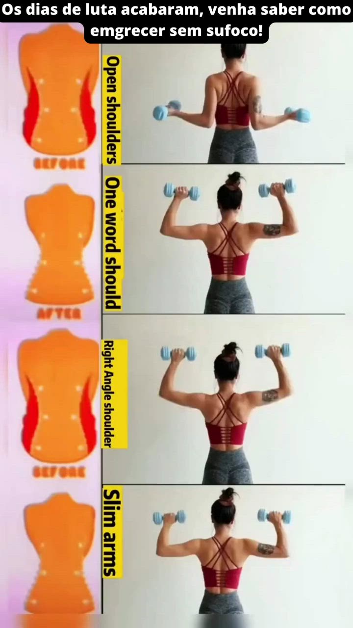 This may contain: a woman doing exercises with dumbbells in front of her back and the words, how to do dumbbell curls