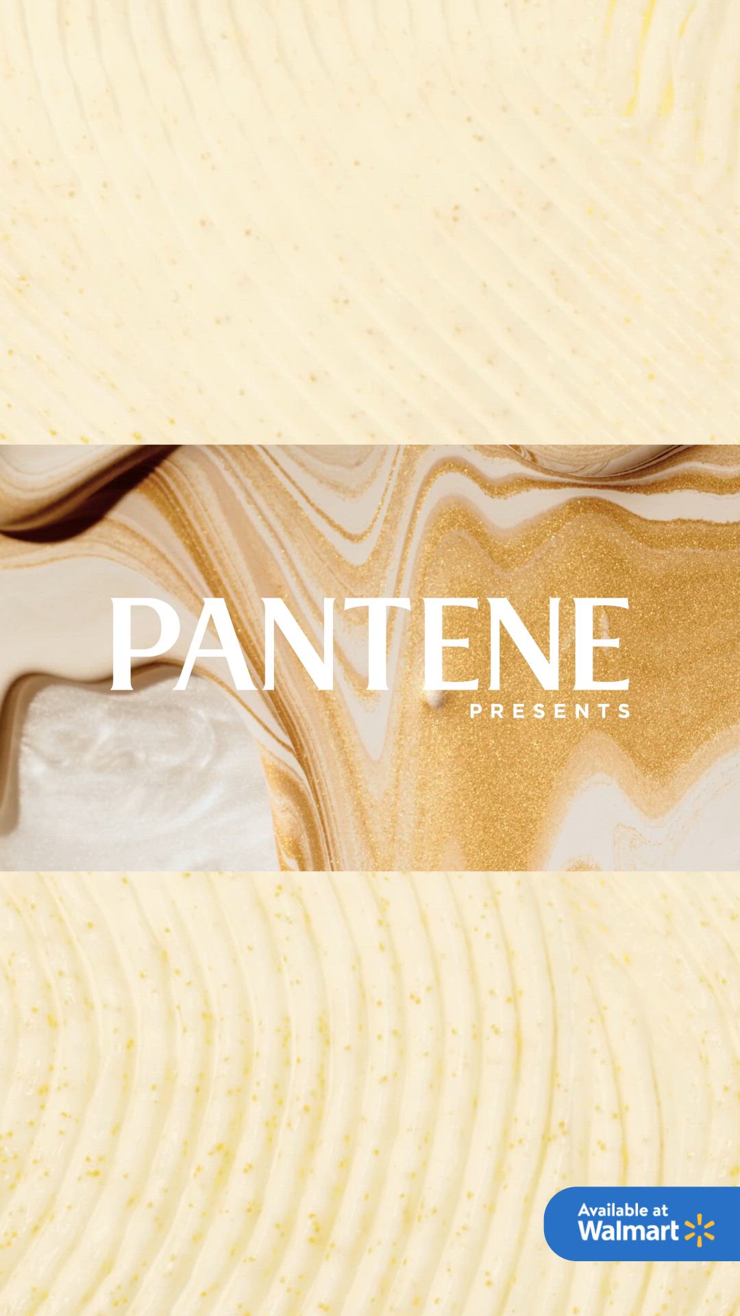 This may contain: the pantene brochure is shown with an image of some brown and white material