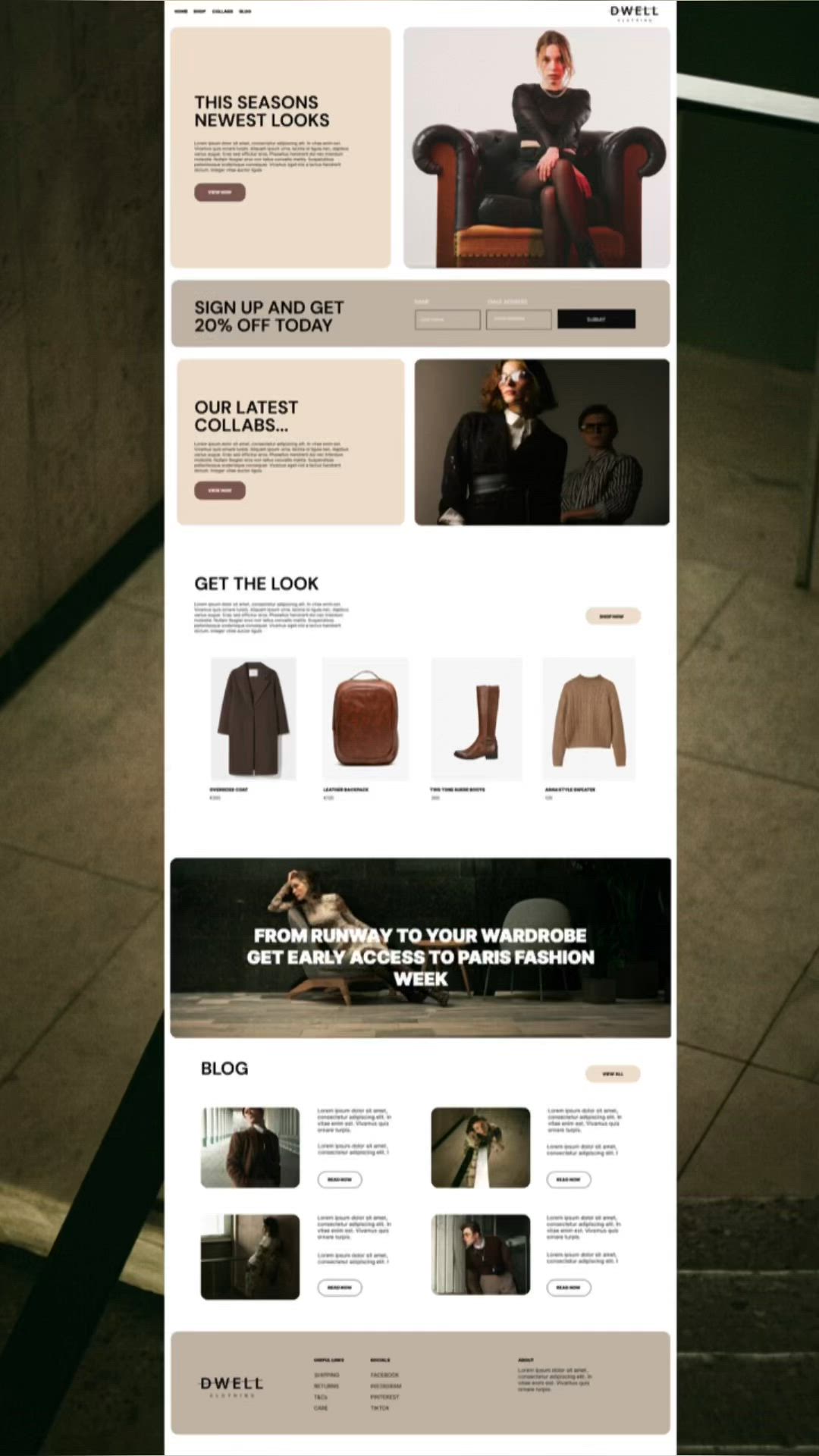 This may contain: an image of a website design for men's clothing