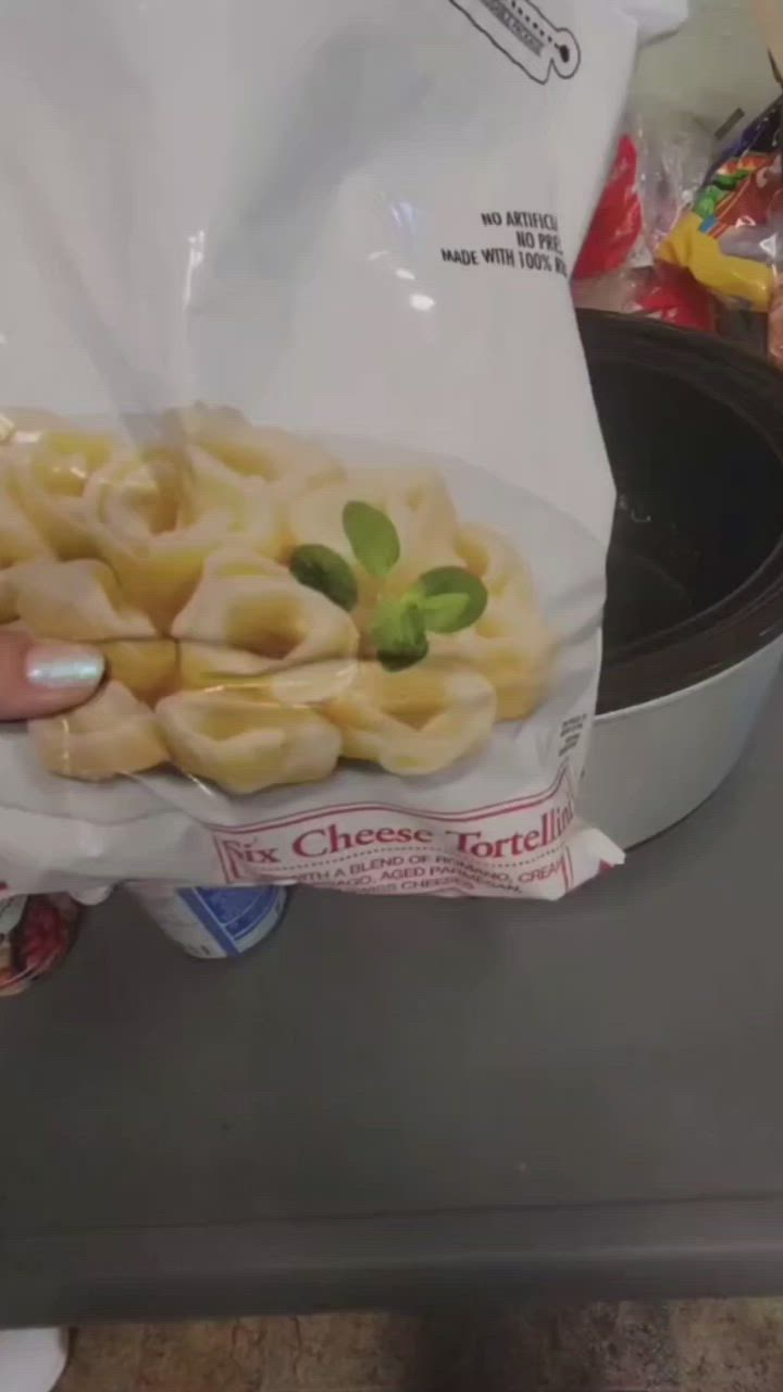 This may contain: a bag of food sitting on top of a counter