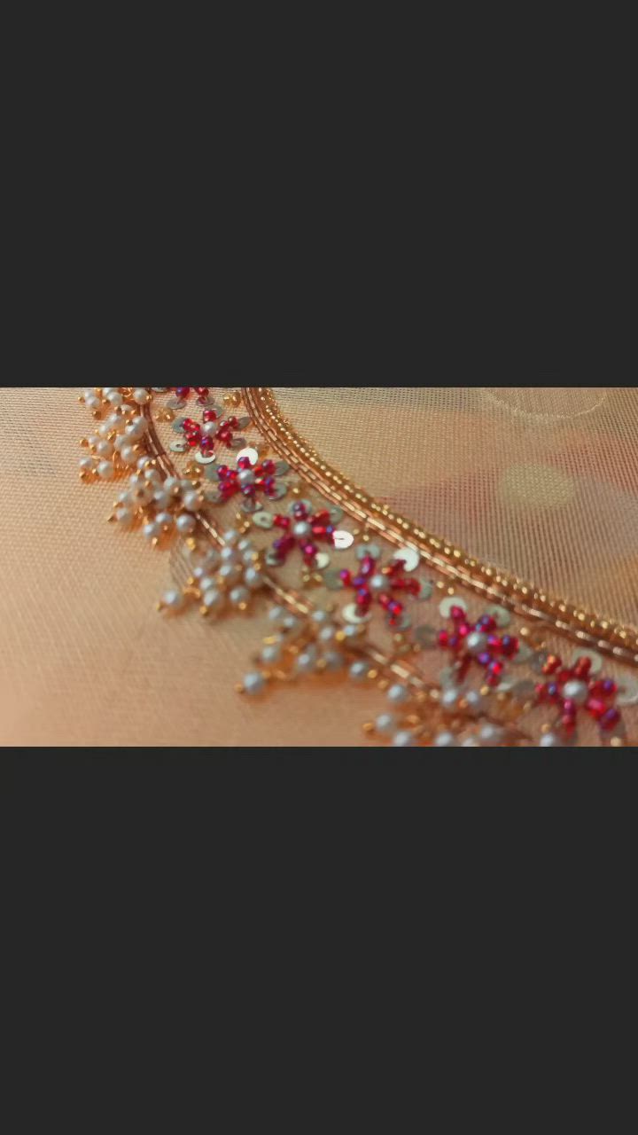 This contains an image of: Hand Embroidery, Precisely Hand Crafted Aari Maggam Works by Usha Designer Studio, Vijayawada