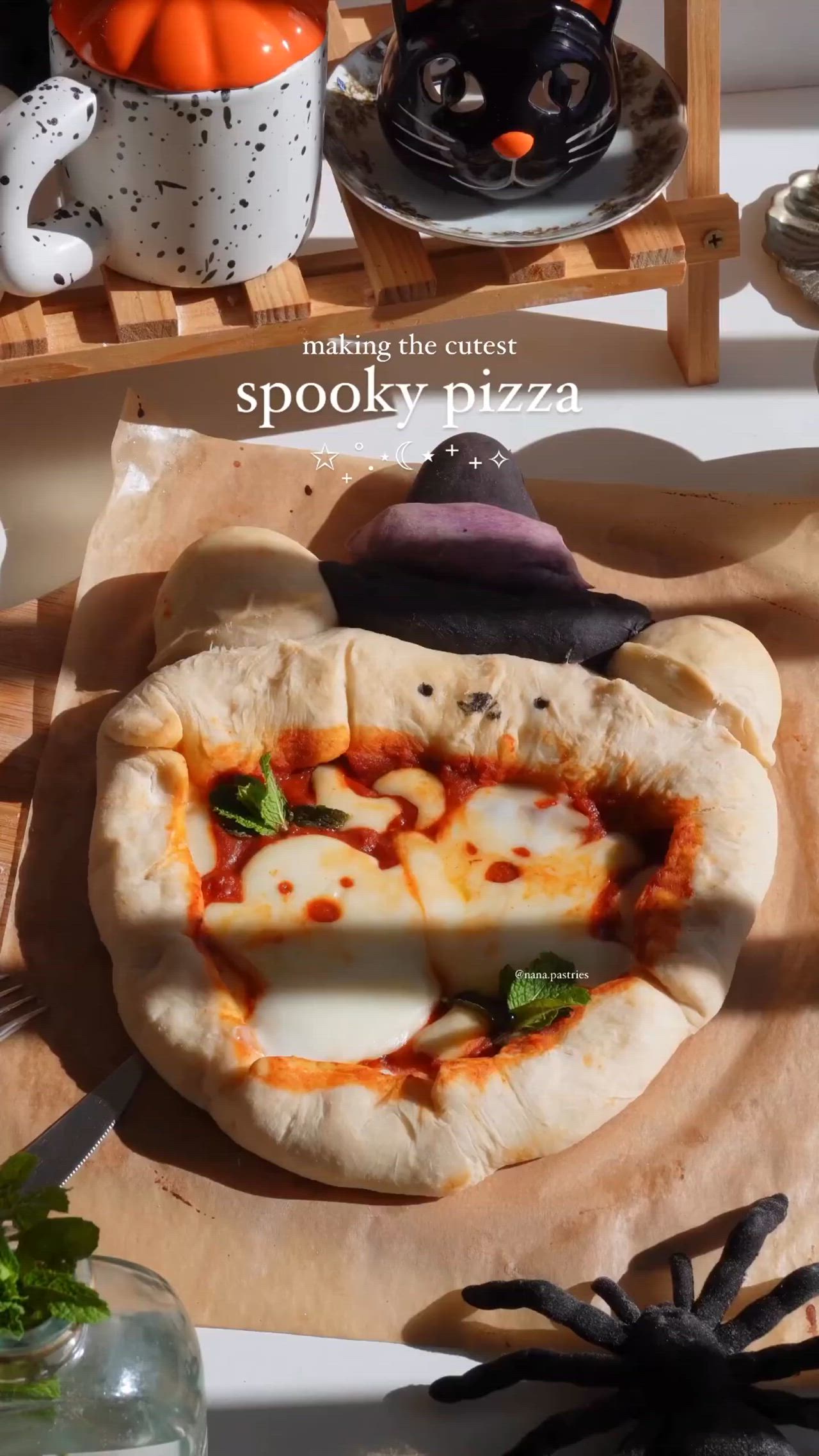 This may contain: a pizza sitting on top of a wooden cutting board