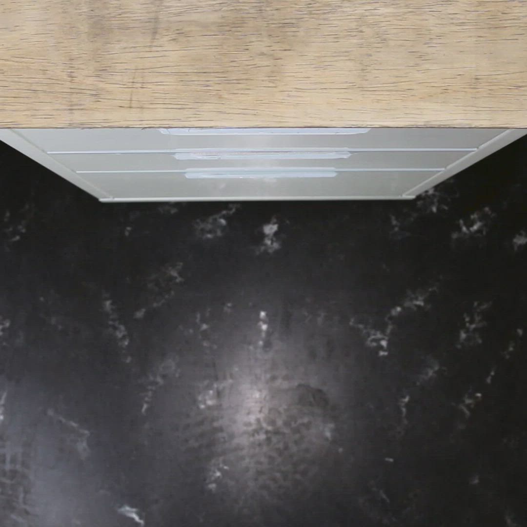 This may contain: an overhead view of a black marble counter top