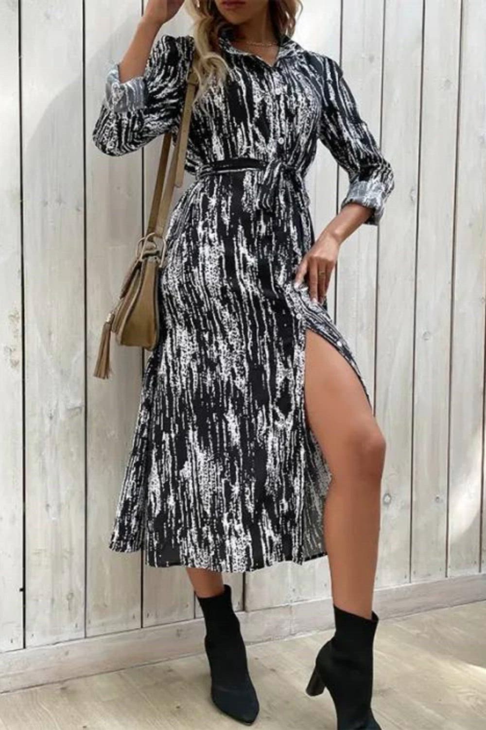 Elevate your style with our Women's New Long Sleeve Tie Dye Printed Dress. This dress features a mesmerizing tie-dye print, blending comfort with a trendy design. It's the ideal addition to your wardrobe for various occasions, ensuring a chic and relaxed look that exudes confidence and flair.