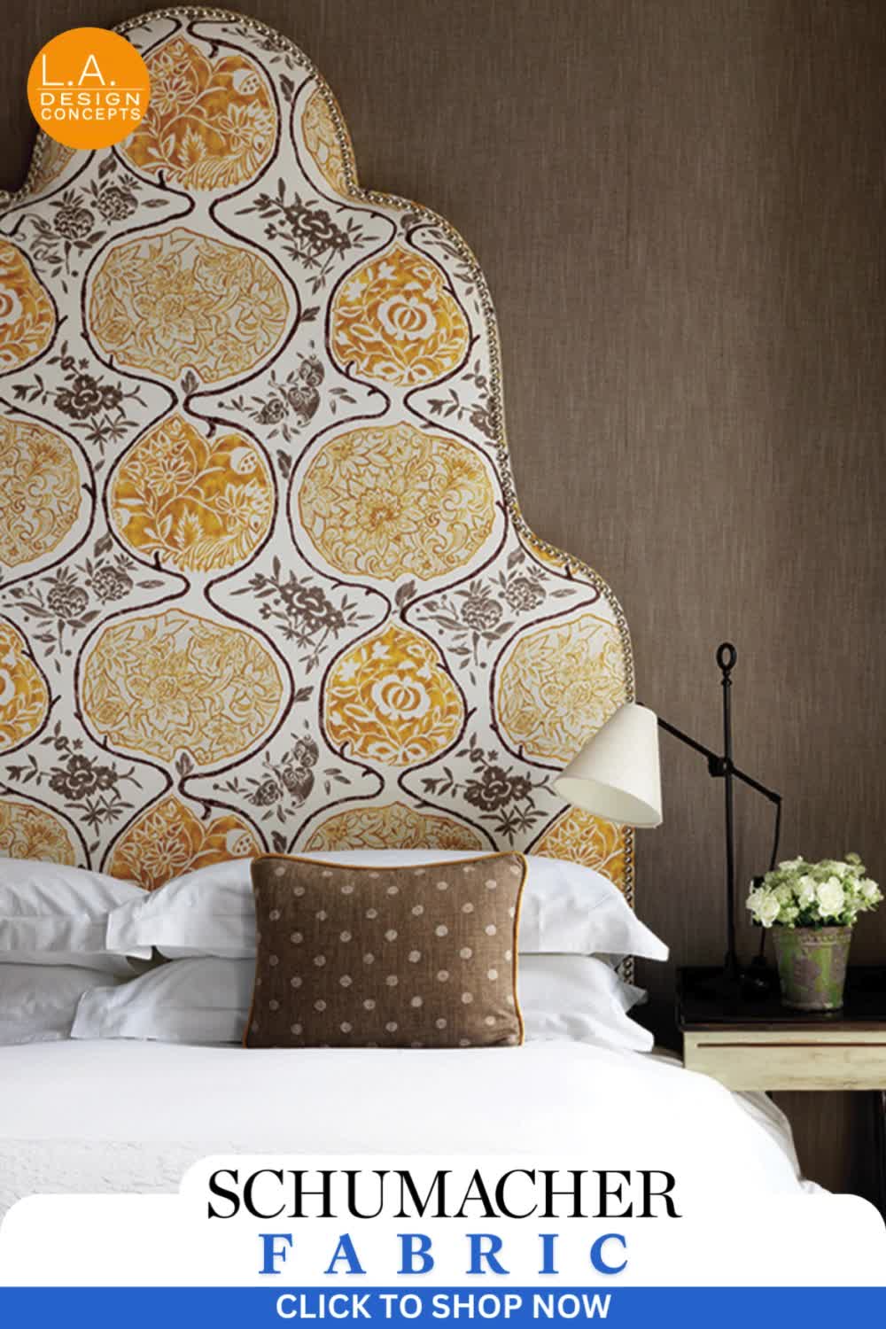 This contains: Schumacher Katsugi Gold & Mushroom Fabric