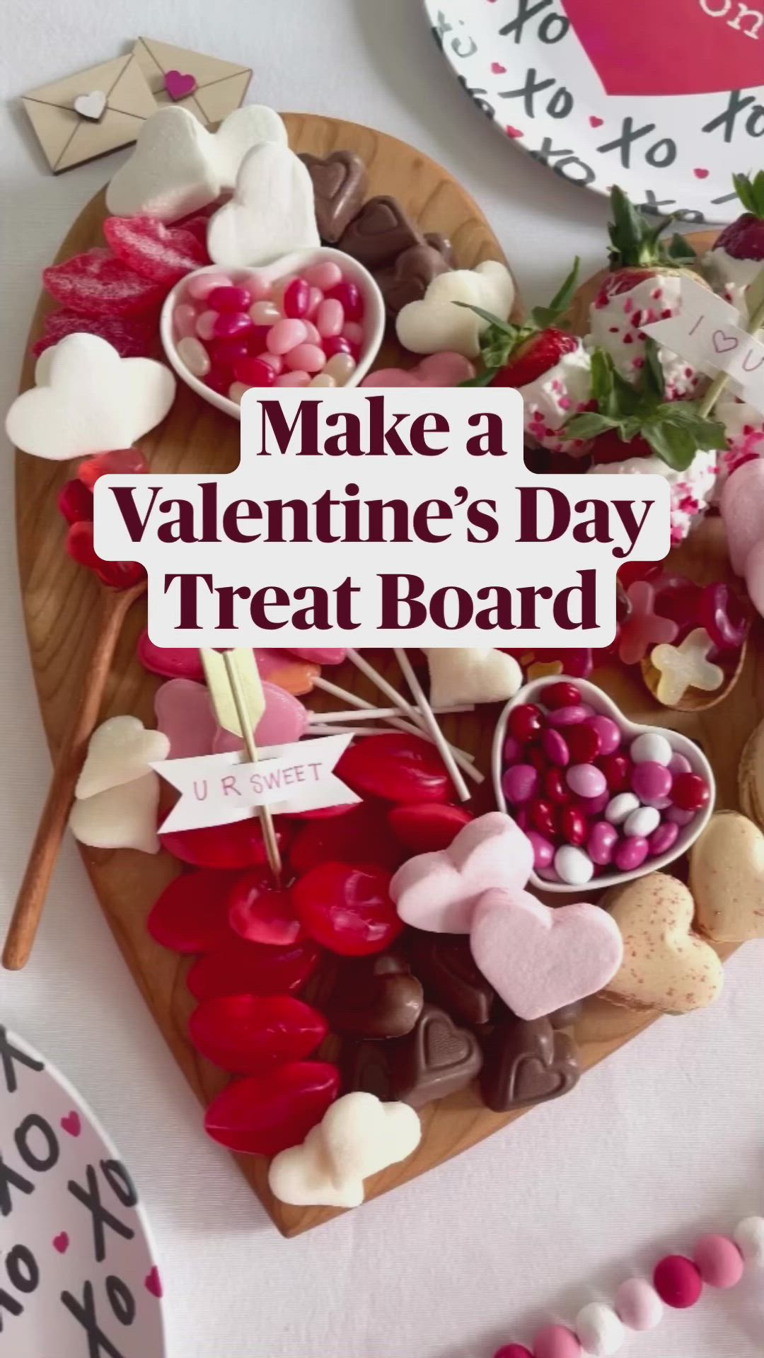 This may contain: make a valentine's day treat board